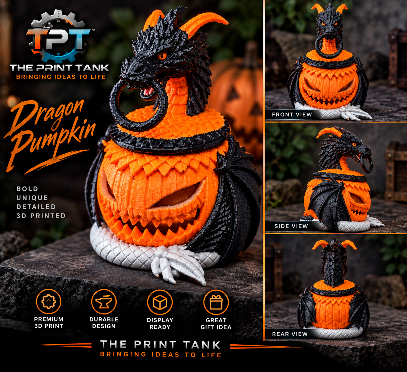 Dragon Pumpkin β Classic Orange